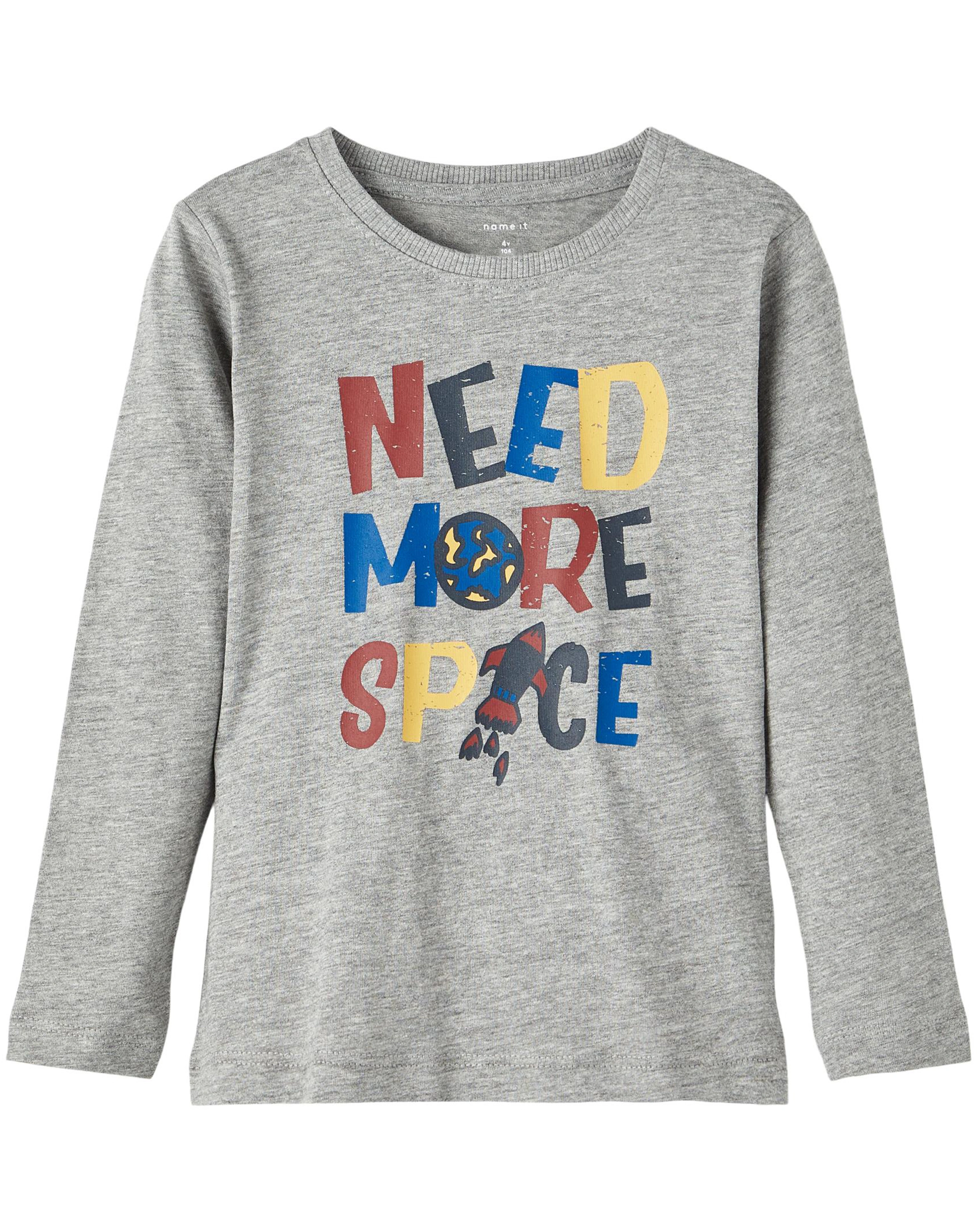 Langarmshirt NMMRARO SPACE in grey melange