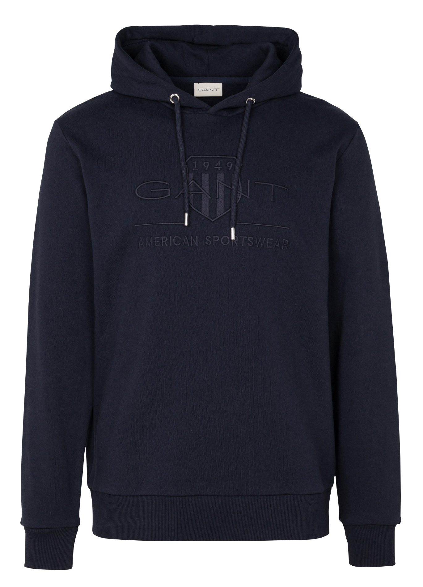 Sweat droit à capuche en coton mélangé | Bleu