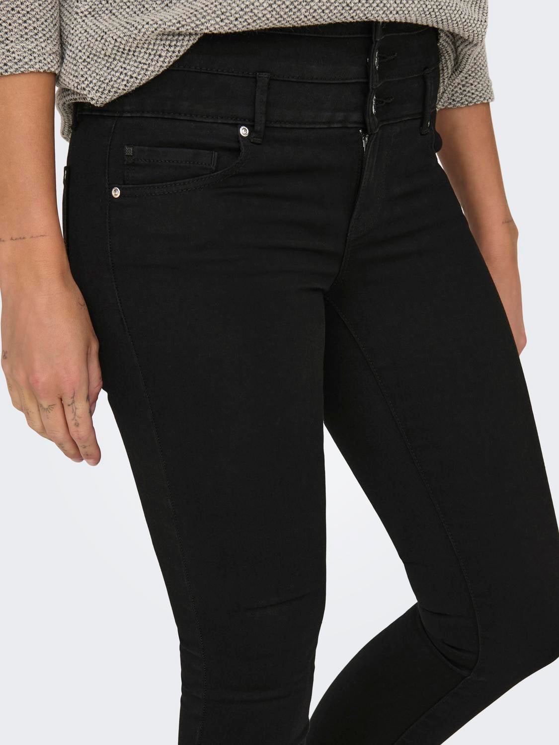 ONLROYAL Hohe Taille Skinny Fit Jeans Black Denim