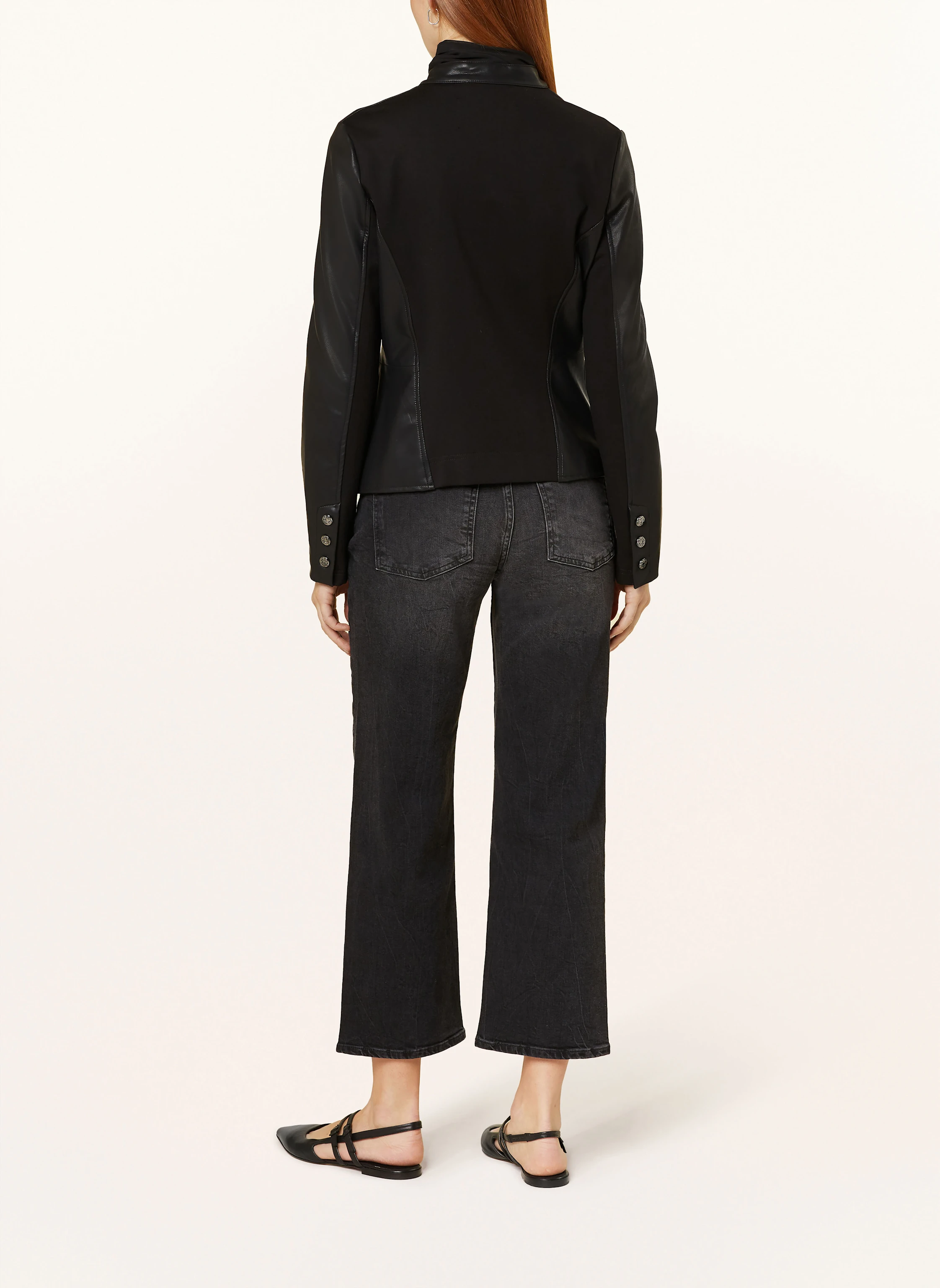 ELENA MIRO Lederjacke im Materialmix