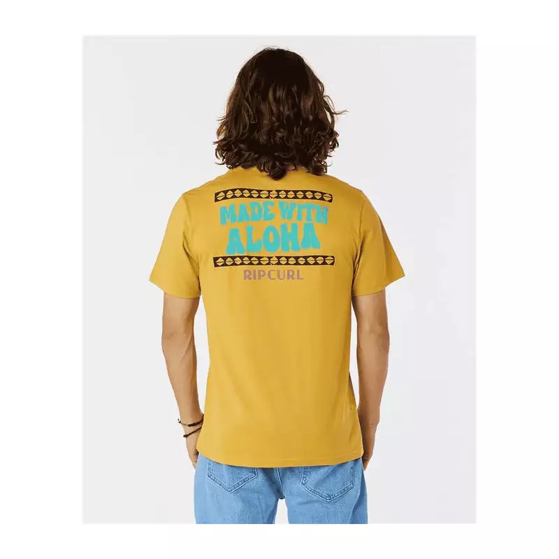 Teeshirt RIPCURL Down The Line Sstee Mustard Gold L