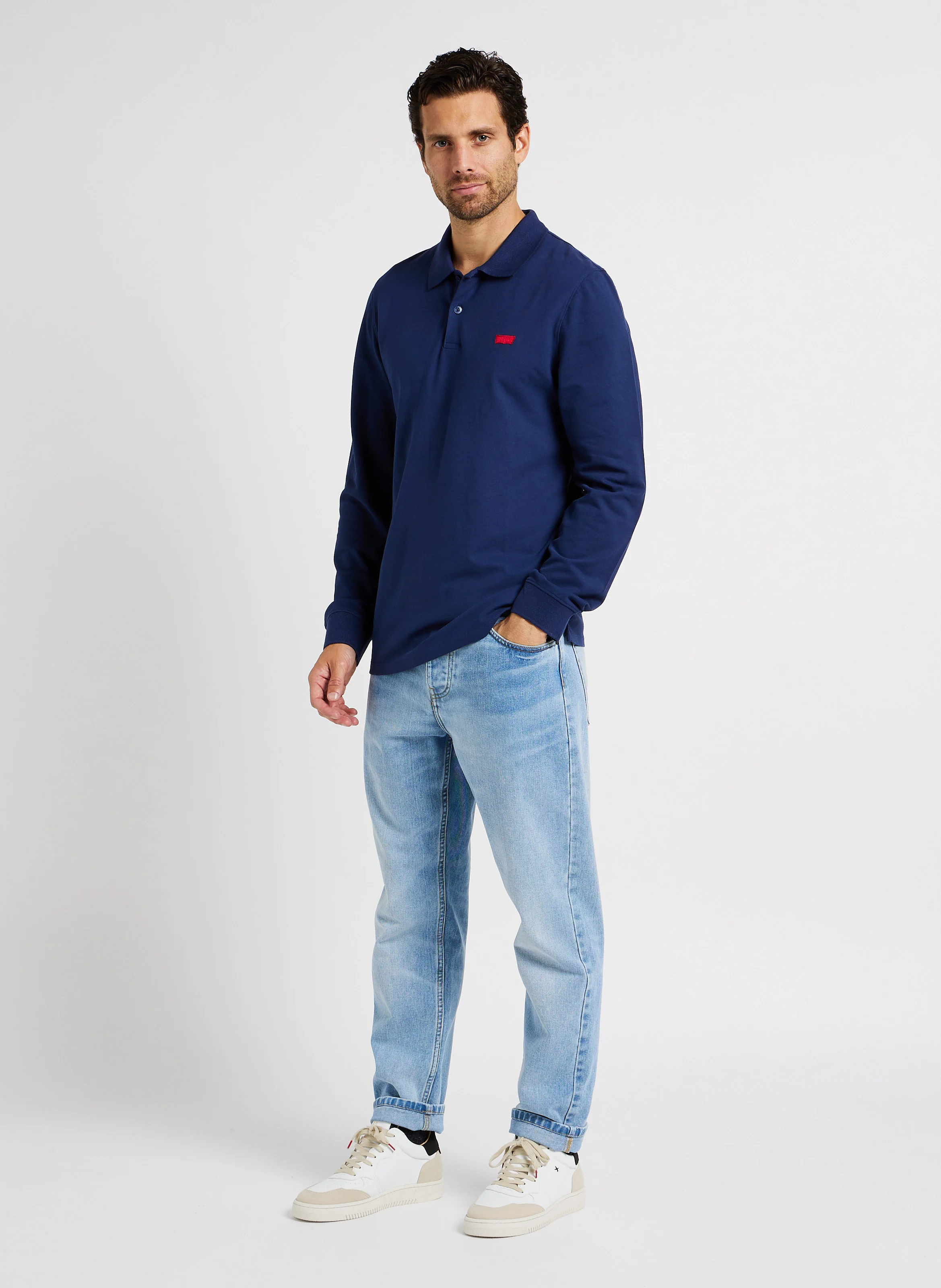 LS SLIM HOUSEMARK POLO - Polo en coton mélangé| Bleu