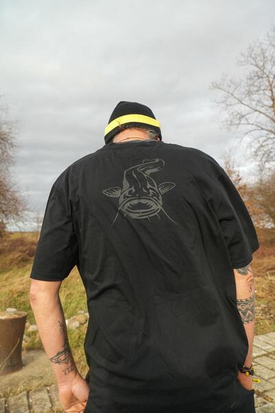 Black Cat Logo Black T-Shirt