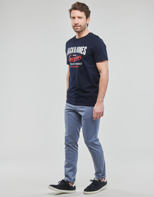 Jack & Jones - JJELOGO TEE SS O-NECK - Marine
