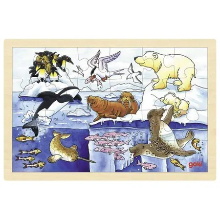 goki Einlegepuzzle Polartiere, 24 Teile