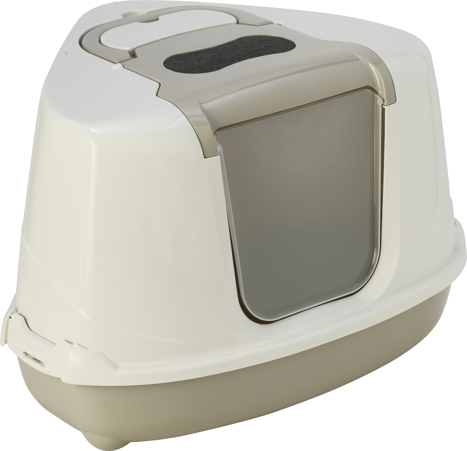Moderna kattenbak Flip Corner grijs / wit 45,1 x 55,7 x 38,2 cm