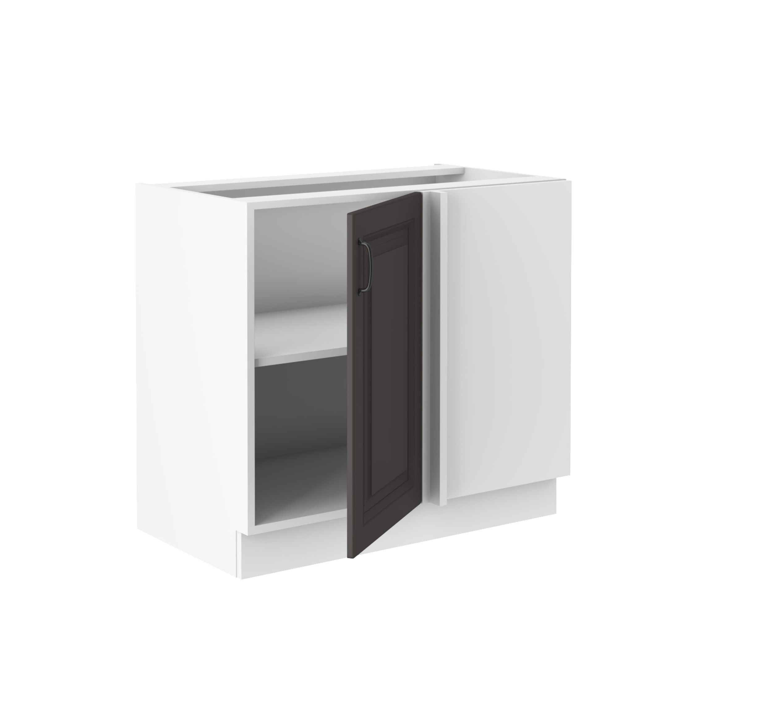 Eckschrank 105cm Stilo Grau Küchenzeile Küchenblock Küche Landhaus Einbauküche