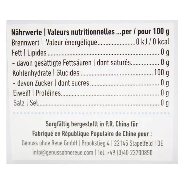 Edulcobio Alternative au Sucre Érythol en Poudre Bio 4g x 25