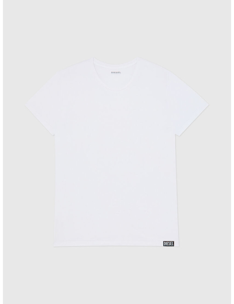 DIESEL T-SHIRT COL ROND M/C BLANC