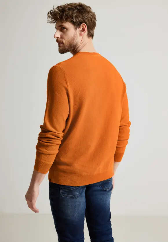 Pullover mit feiner Struktur - pumpkin orange