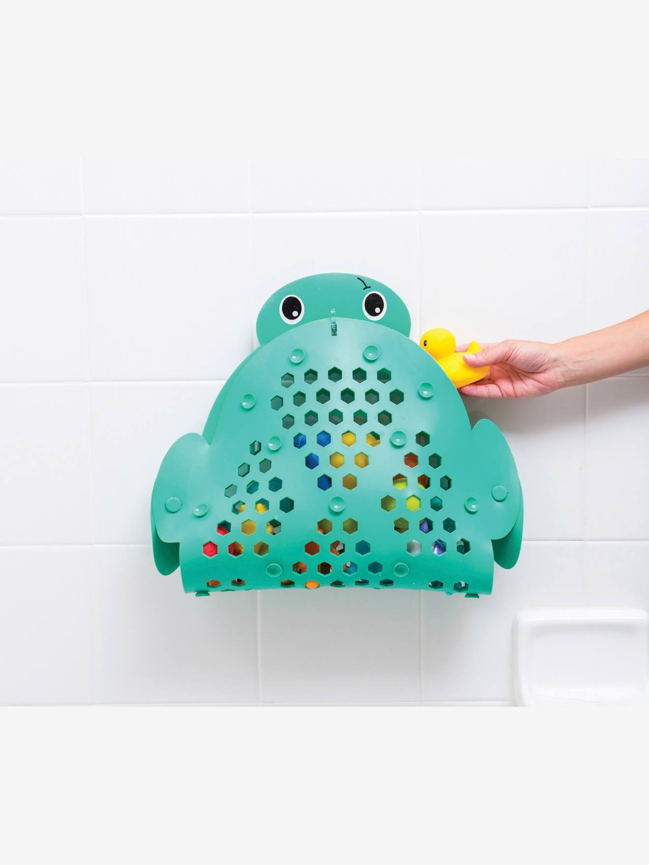 Tapete de banho e armazenamento 2 em 1 INFANTINO, azul forte liso