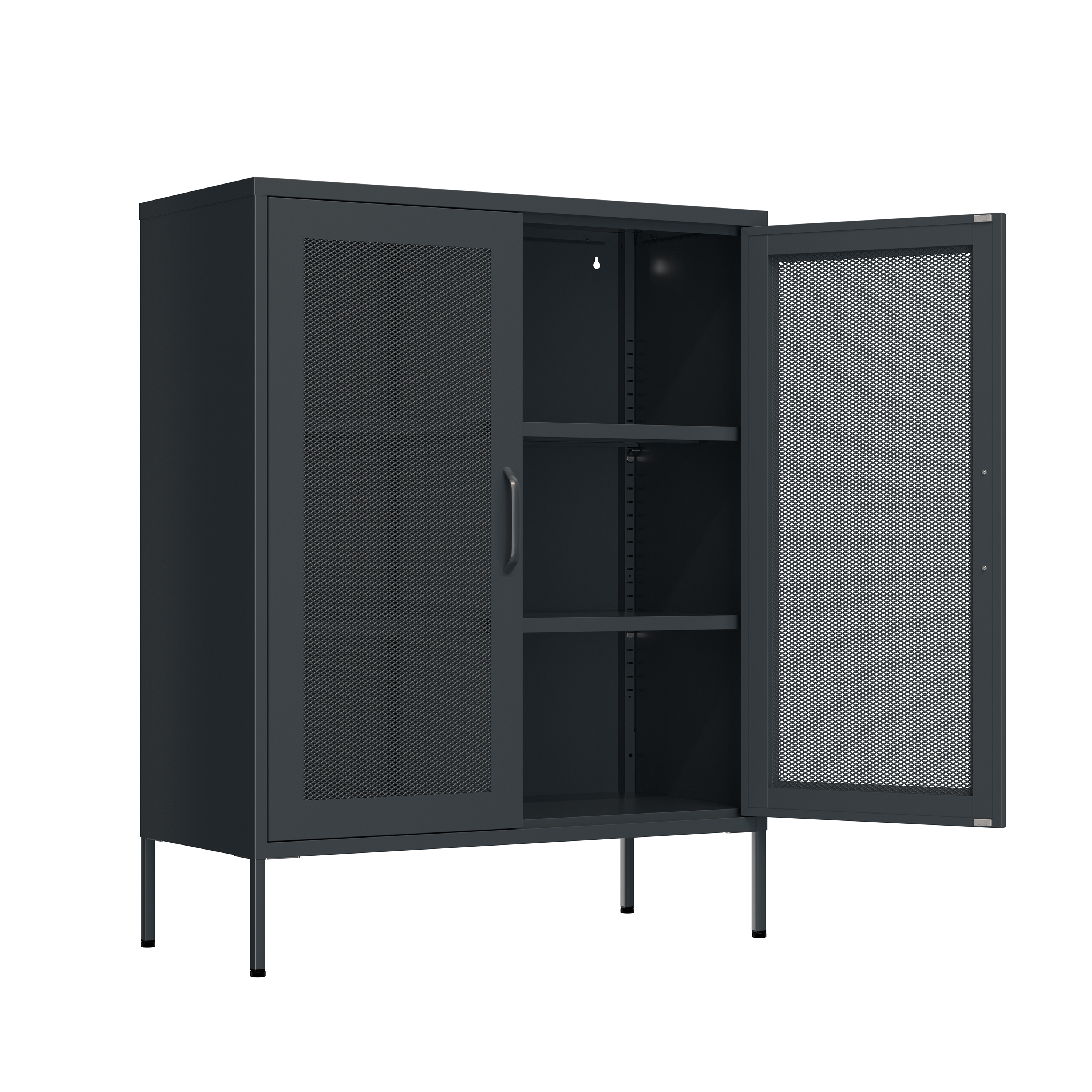 Kommode Metall BRANDO 80 x 101 cm anthrazit