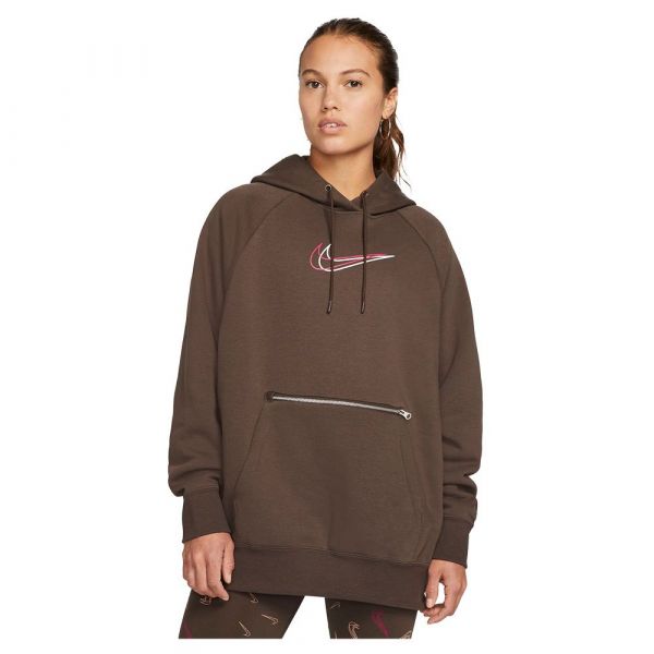 Nike Sportswear Po Os Bb Fleece Print Hoodie Vermelho L Mulher