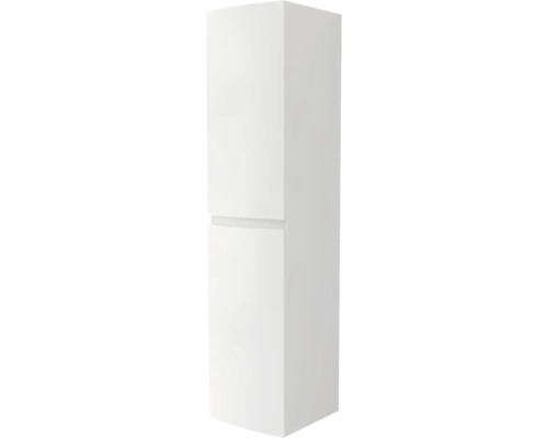 Vage hoge kast, hoogte 170 cm, breedte 40 cm, diepte 38 cm, glanzend wit