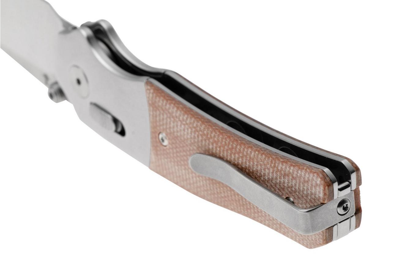 QSP Knife Vault QS157-C1 Stonewashed Tan Micarta, zakmes, Jacob Lundquist Design
