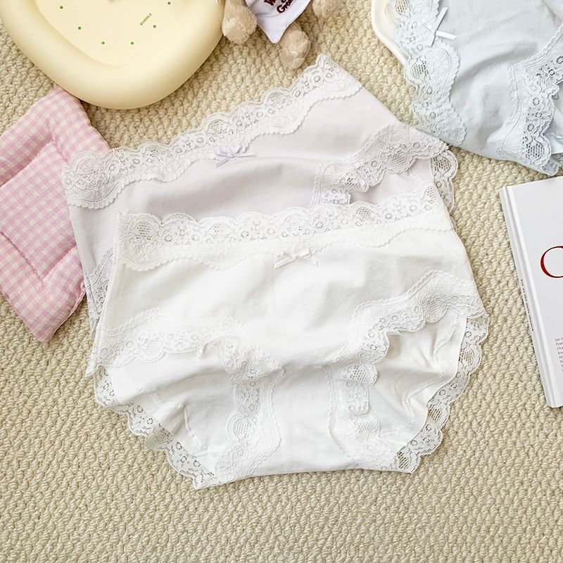 Nikiki - Kanten panty met effen strikpaneel