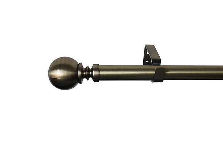 Kit de tringle à rideau extensible embout boule Antiki GoodHome 200/330 cm, Ø25/28 mm doré