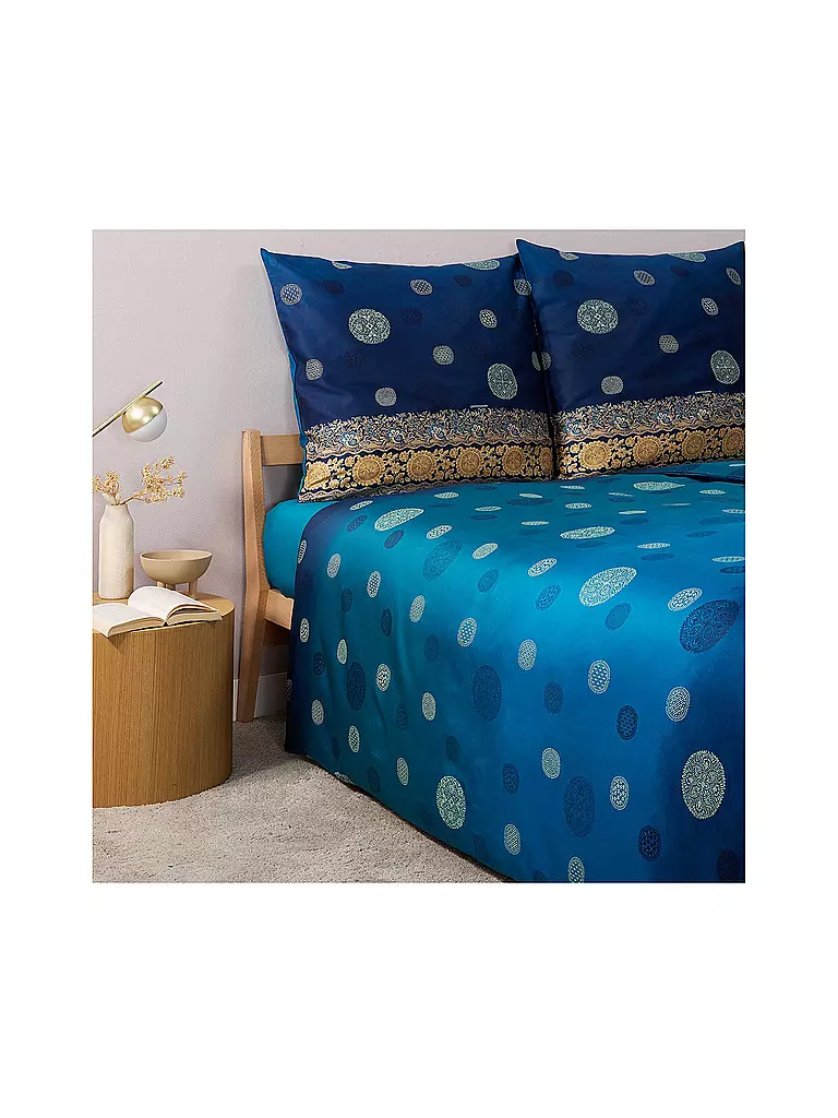BASSETTI Satin Bettwäsche PALLAVICINO 70x90cm/140x200cm Petrol petrol