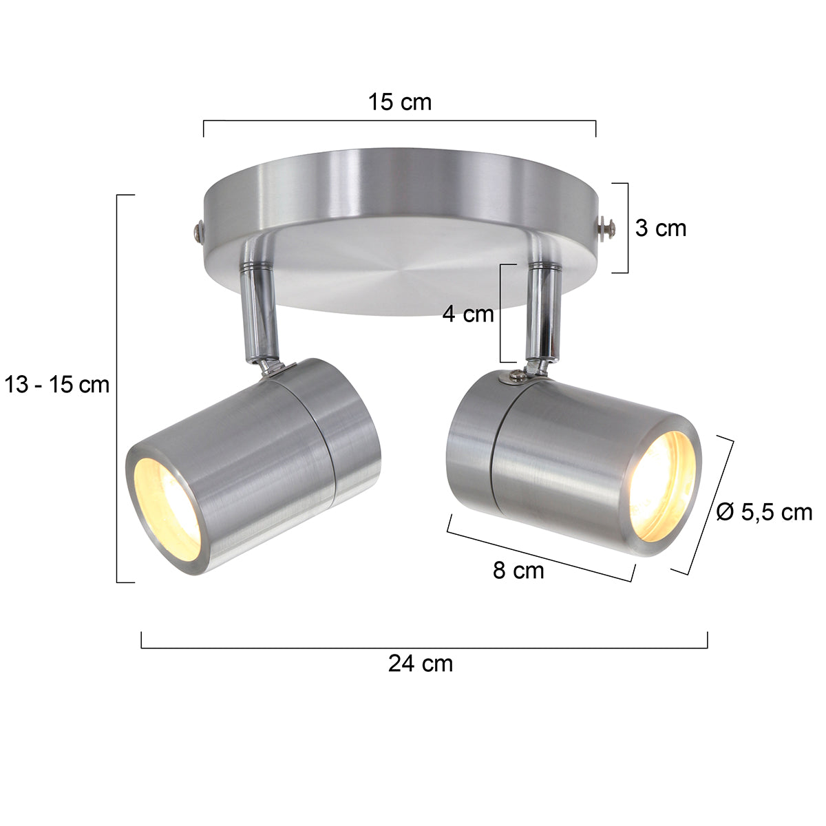 Mexlite - spot - Upround LED - staal - metaal - Ã 24cm - GU10 -