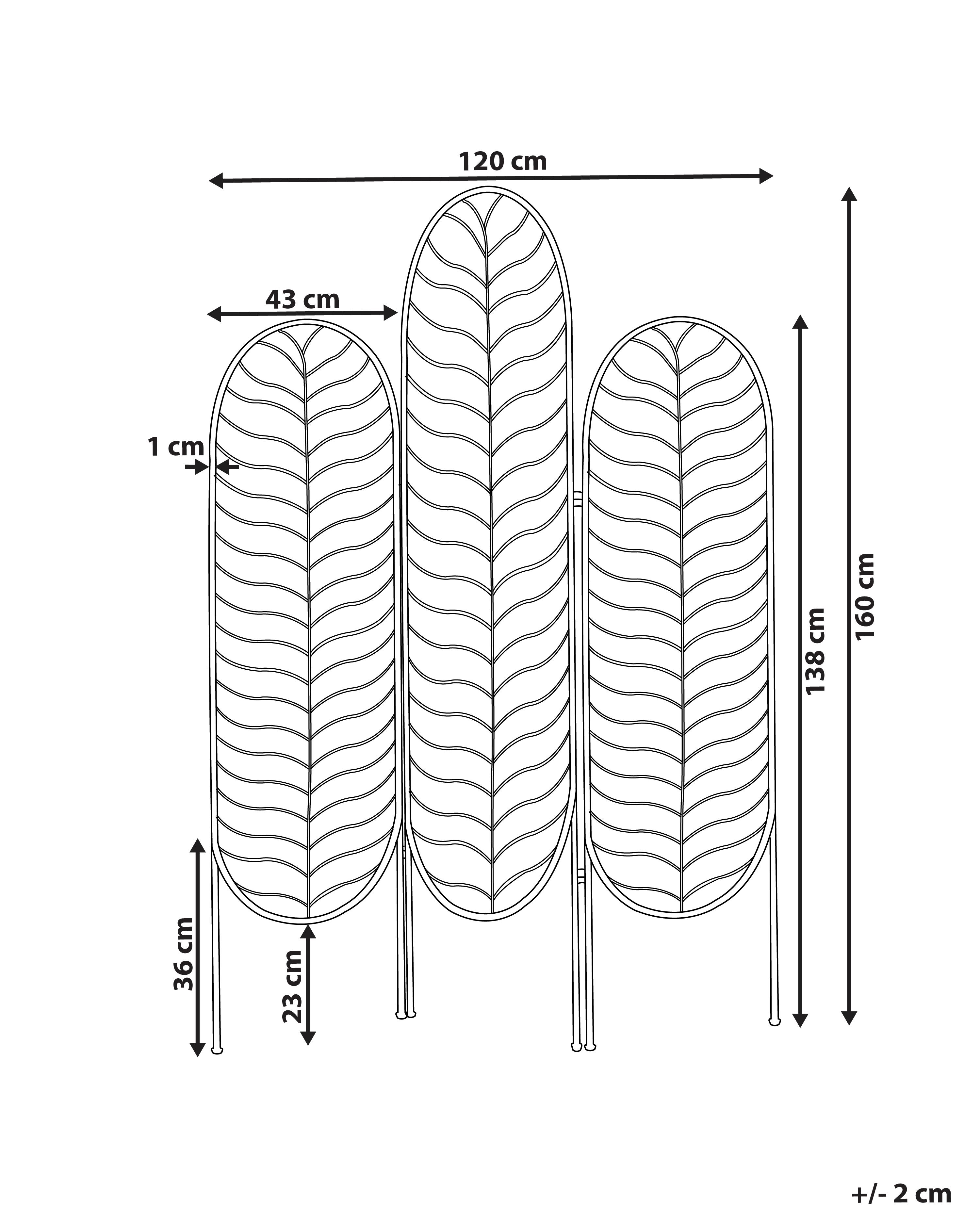 Roomdivider met 3 panelen PESCIA Goud 120 cm 160 cm