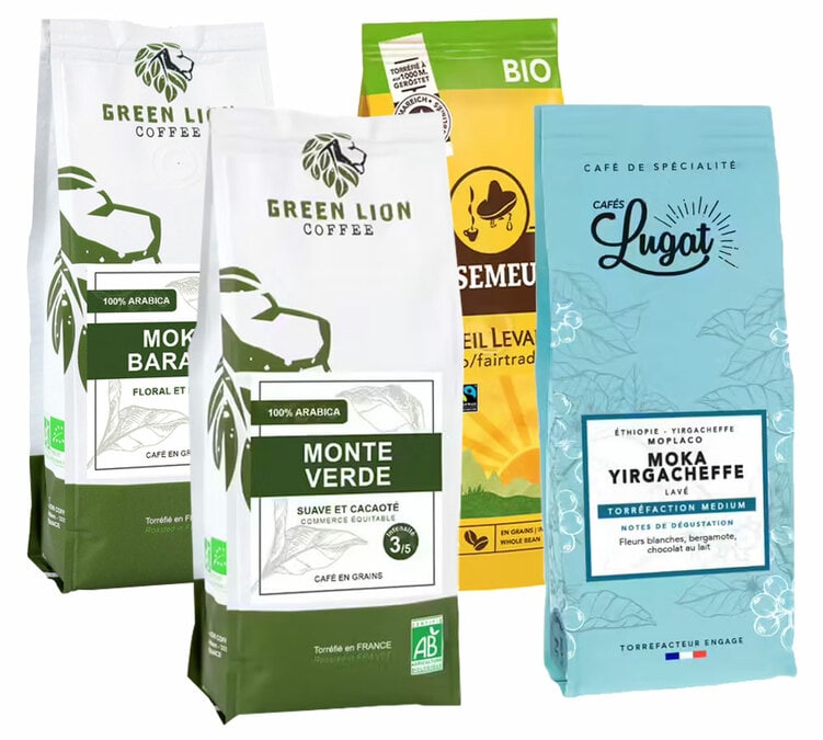 Pack découverte - Bio torréfié en Europe - 1 kg de cafés en grains