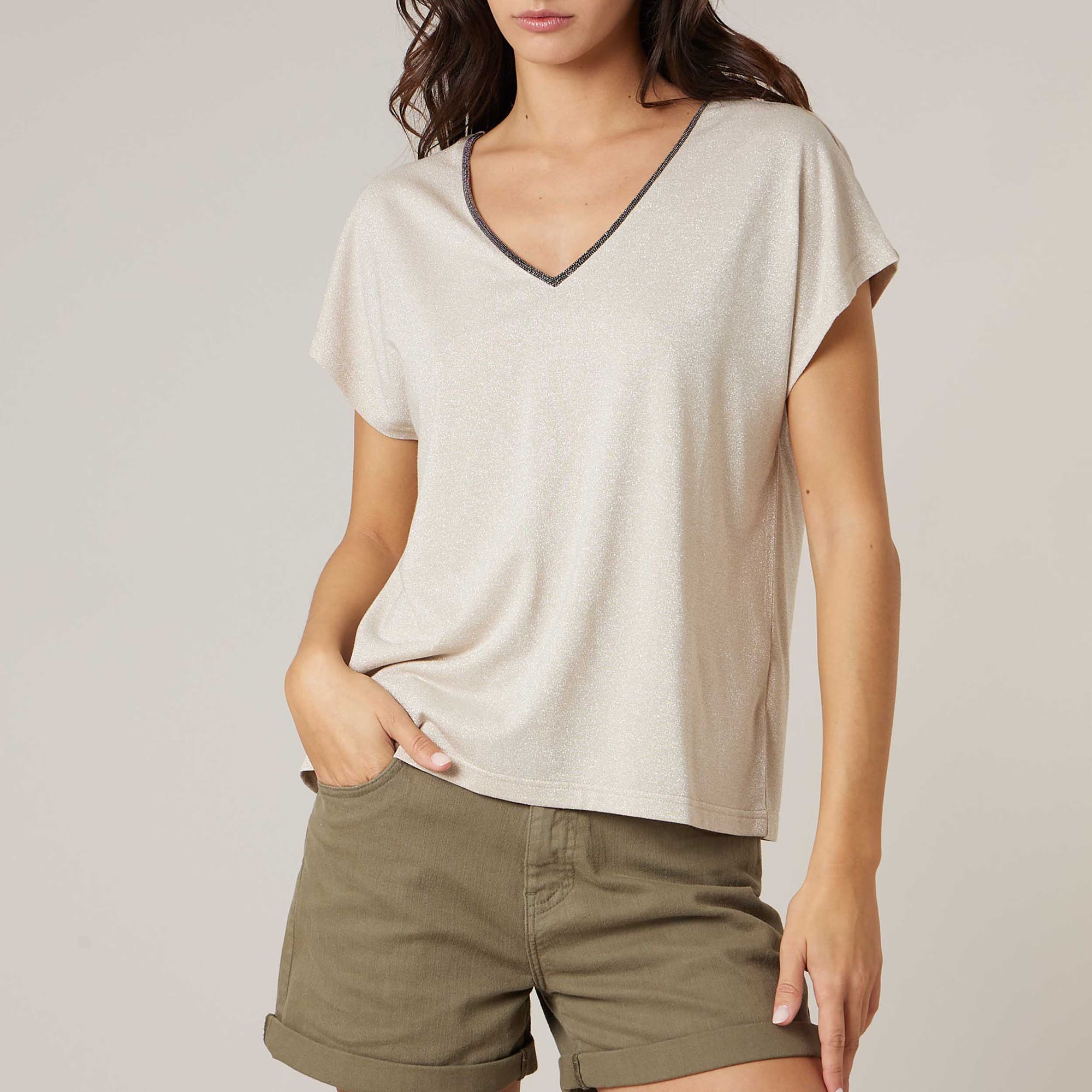 T-shirt Femme beige