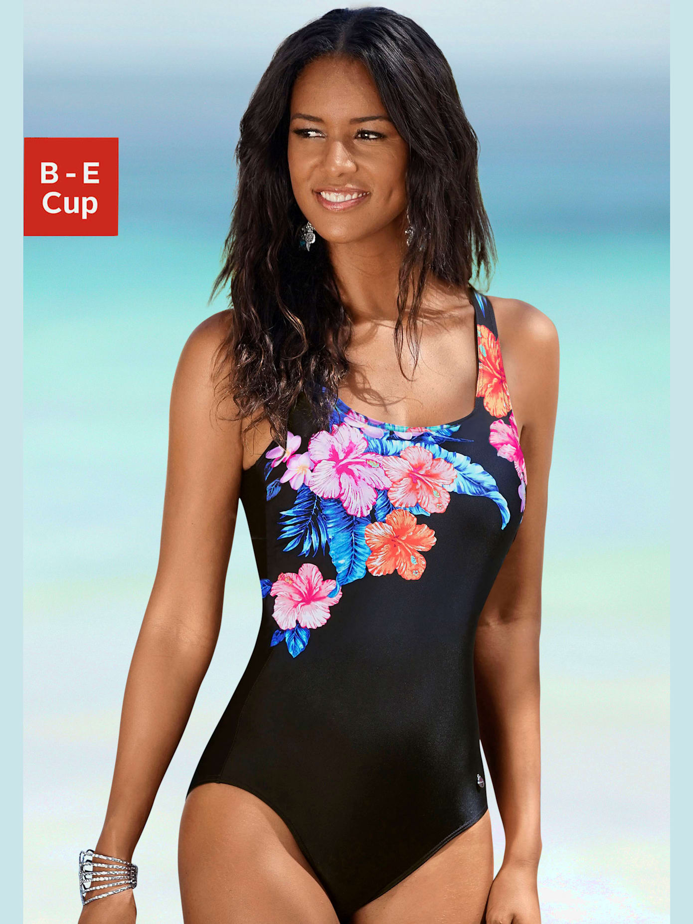 Maillot de bain imprimé floral plaqué devant