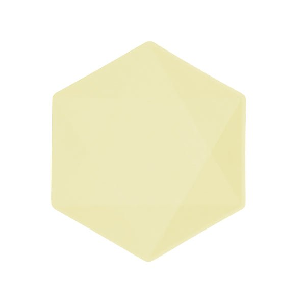 Gele Borden Zeshoek 20,8cm 6st