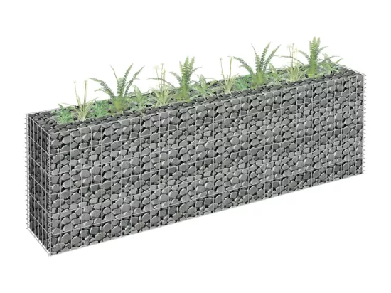 Lit surélevé à gabion Acier galvanisé 180x30x60 cm