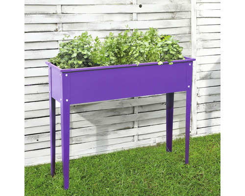 Verhoogd tuinbed op palen, maat 2, 100 x 30 x 80 cm, paars