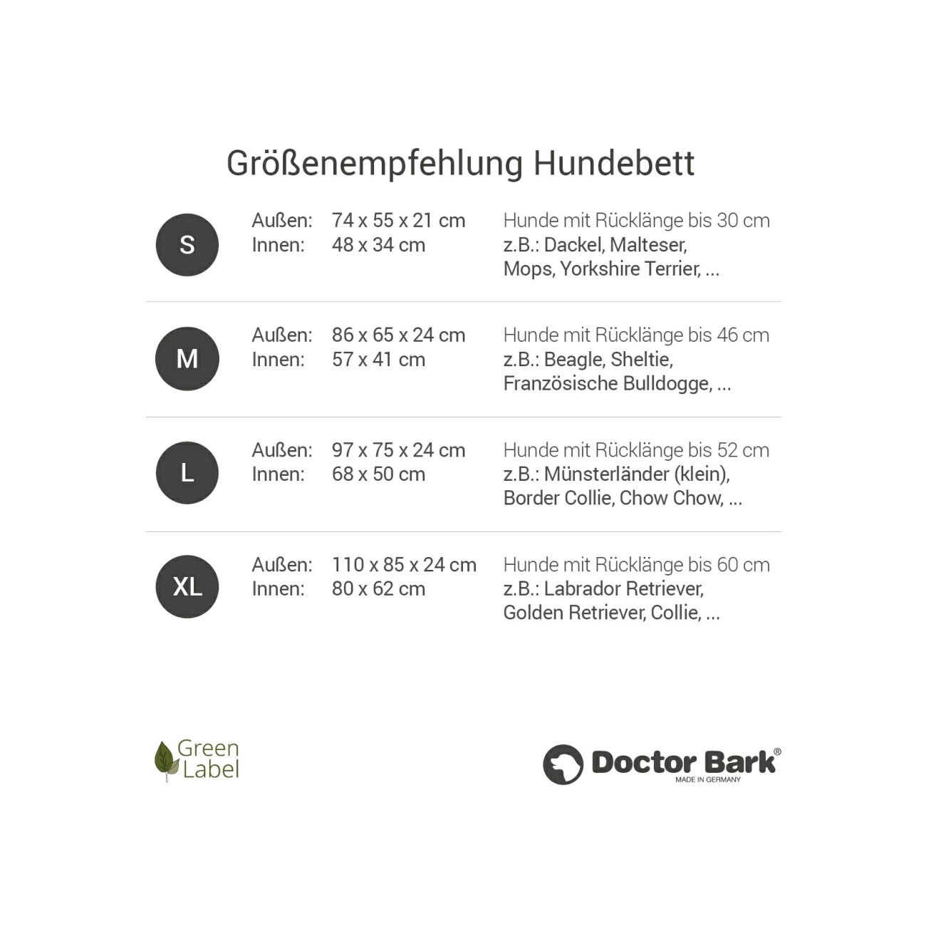 Doctor Bark Hundebett GreenLabel grau S