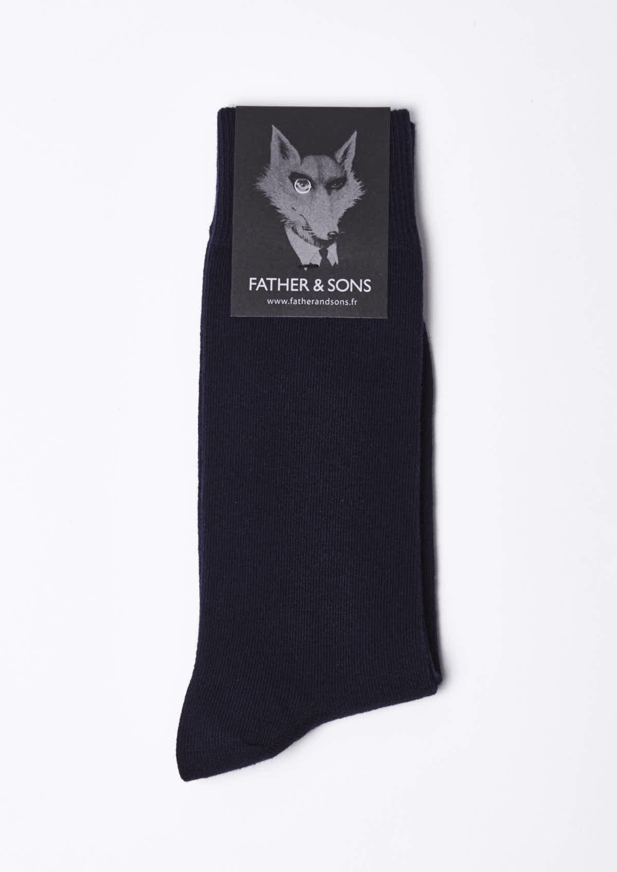 Chaussettes en coton mélangé uni marine