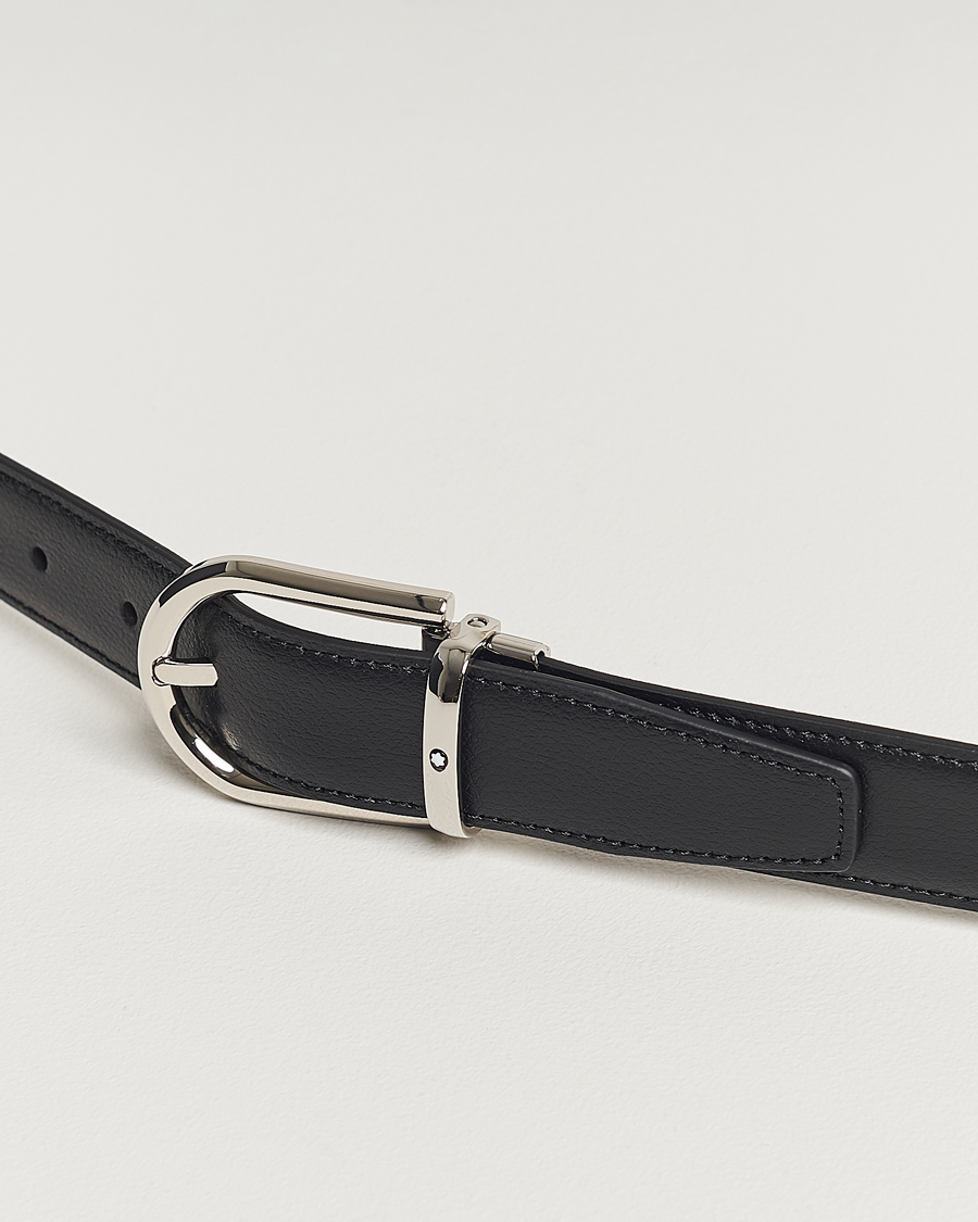 Montblanc Reversible Horseshoe Leather Belt 30mm Blue/Black Grain