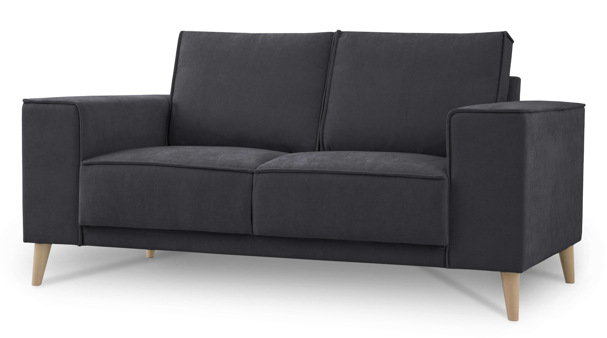 GOODproduct 2-Sitzer »Oland Skandi, weicher Chenille-Stoff« 164 cm, Wellenunterfederung, Skandi-Design, Massivholzfüsse