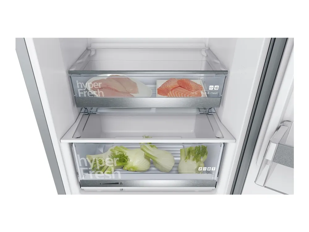 Siemens iQ500 KG39EAICA - Køleskab/fryser - bund-fryser - bredde: 60 cm - dybde: 65 cm - højde: 201 cm - 343 liter - Klasse C - rustfrit stål
