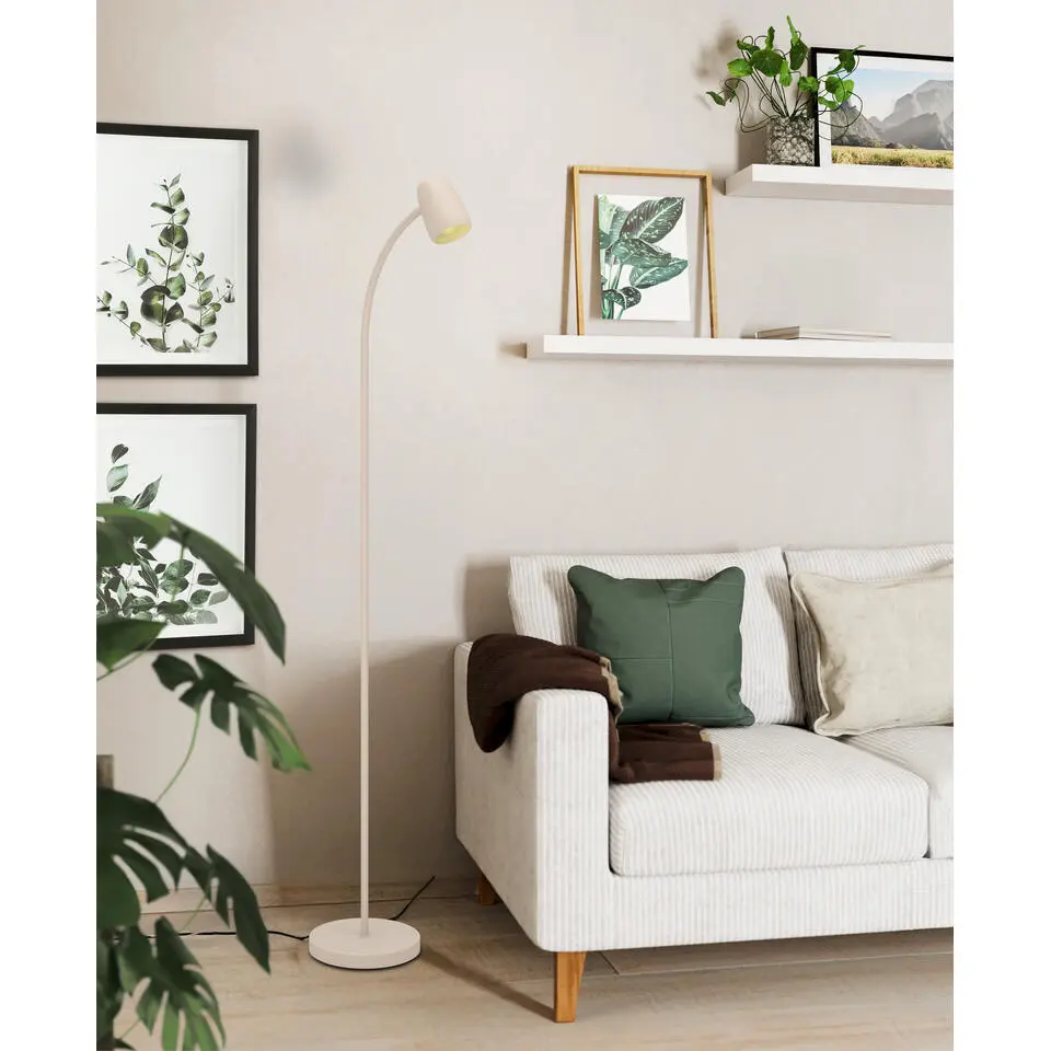 EGLO Carlo Vloerlamp - E14 - 170 cm - Zandkleur - Kantelbaar