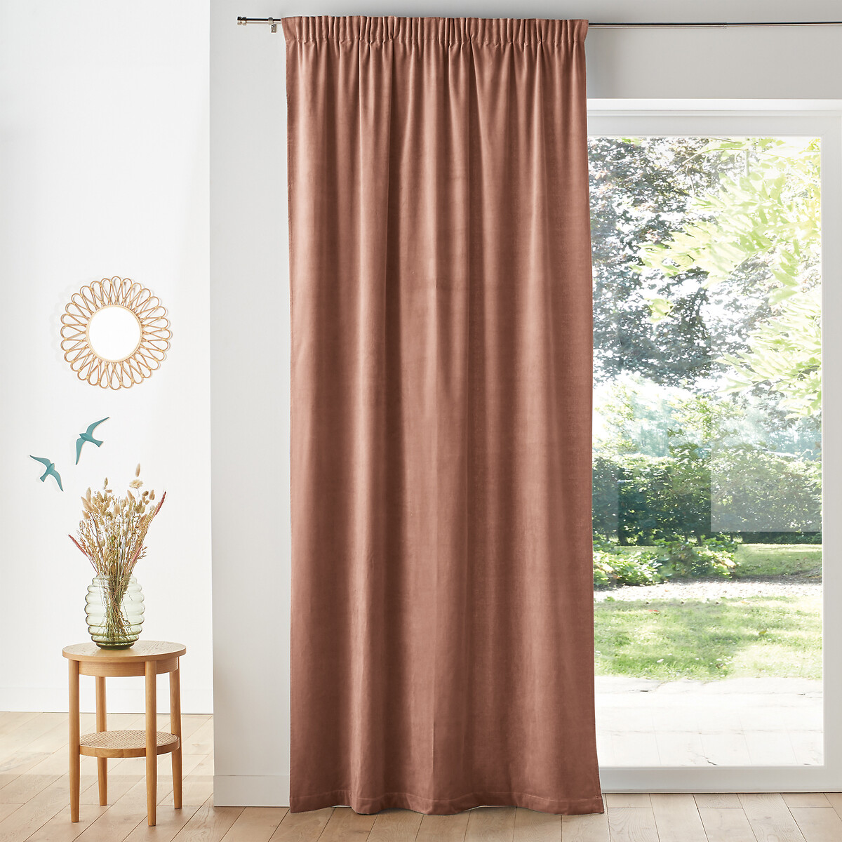 LA REDOUTE INTERIEURS<br>Cortina de veludo com debrum franzido, Veludo