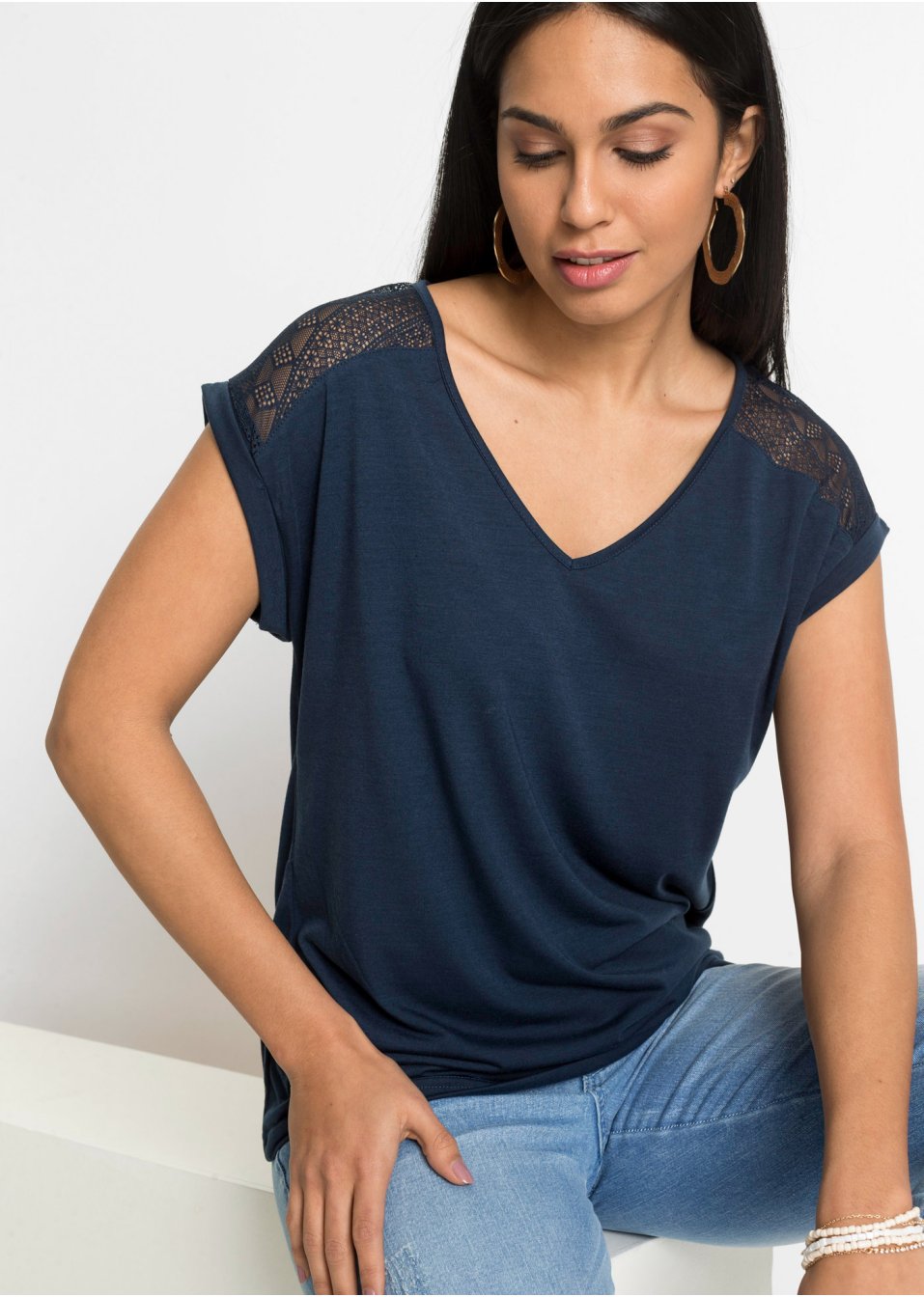 T-shirt à dentelle