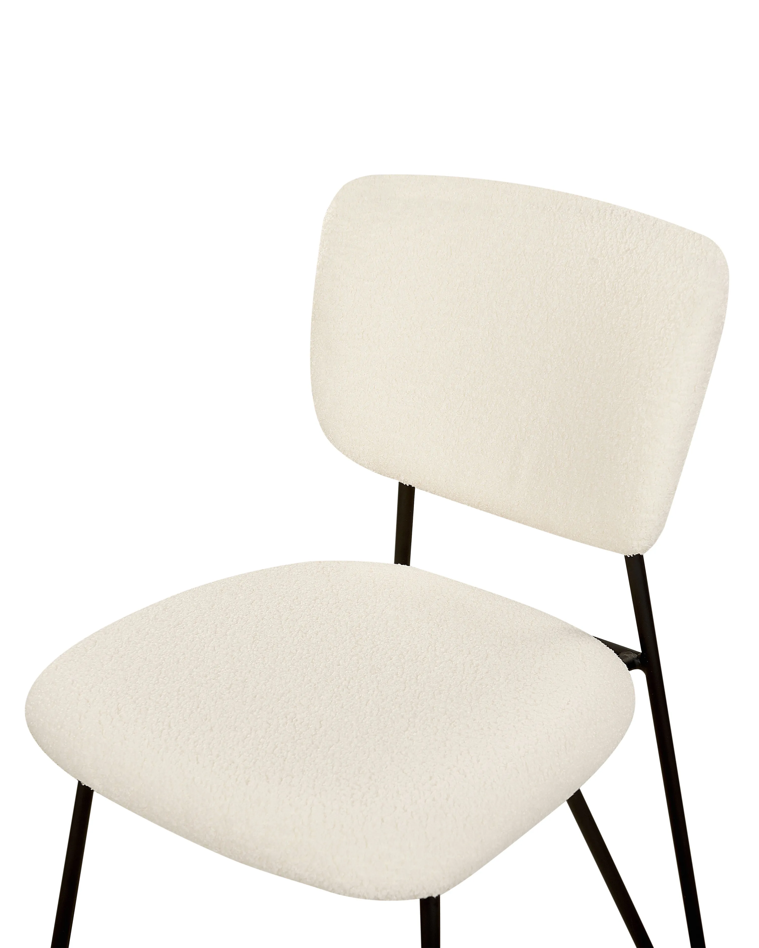 Set van 2 eetkamerstoelen NELKO Bouclé Gebroken wit