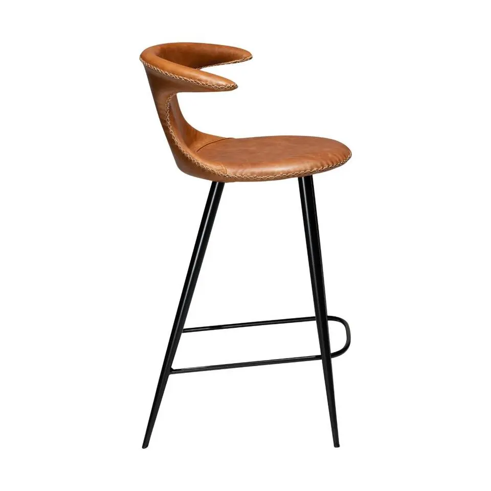 Hioshop Flair Dan-Form counterstoel echt leer bruin