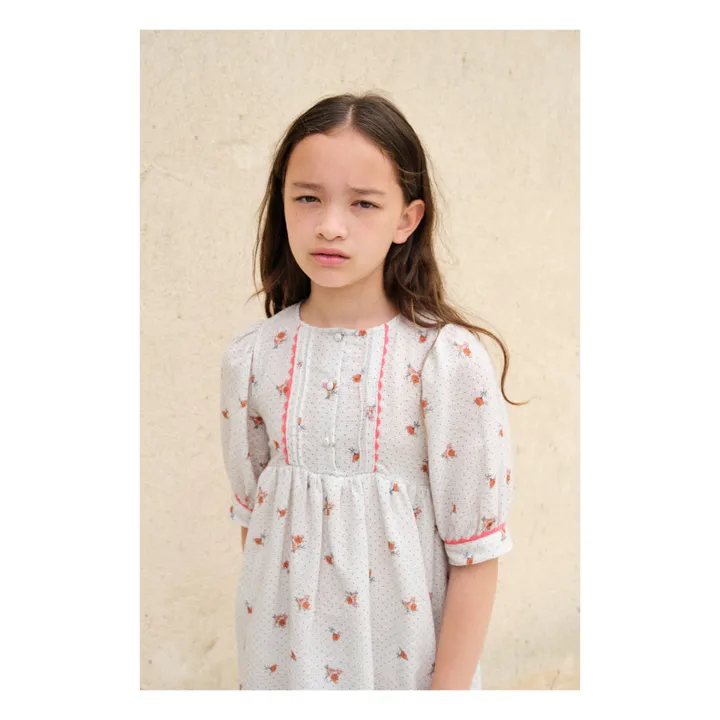 Bebe Organic Robe Fleurie Bia | Blanc