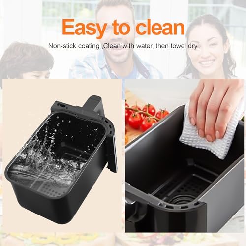 Air Fryer avec Double Compartiment, Emphsism Friteuse Sans Huile 9L Avec 8 Programmes 2600W, Friteuse à Air Chaud, Fonctions Match Cook & Smart Finish, Friteuse Electrique avec LED Écran Tactile : Cuisine et Maison