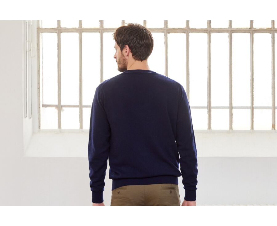 Pull homme laine col rond Navy - CONAN