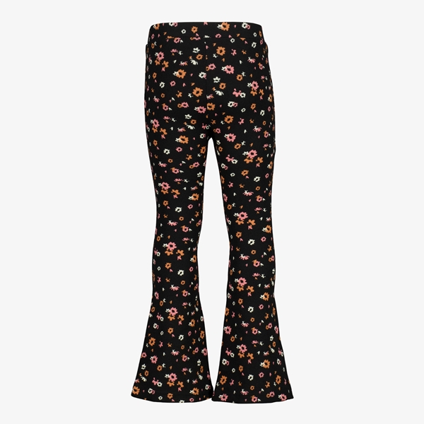 TwoDay meisjes flared broek met bloemenprint zwart
