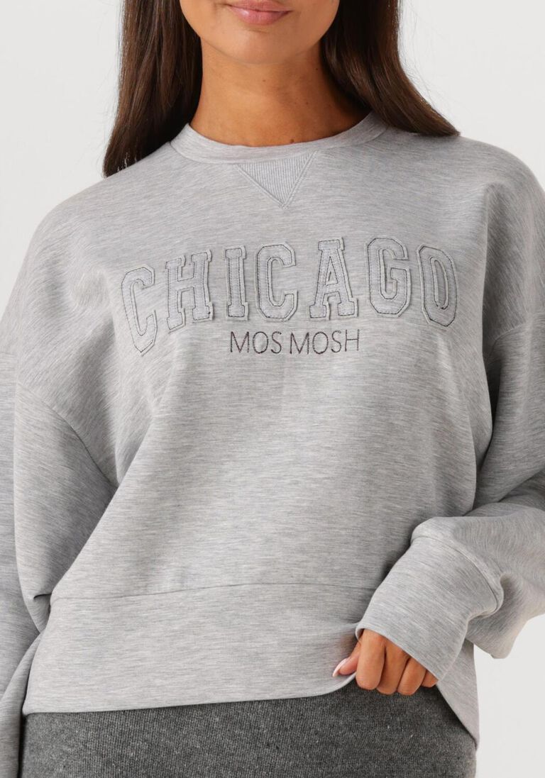 lichtgrijze mos mosh sweater mmrenzi o-ls sweatshirt