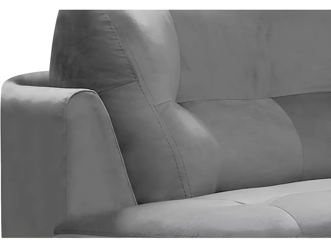 Canapé en tissu luxe 5/6 places BRENNER gris clair, côté accoudoir gauche