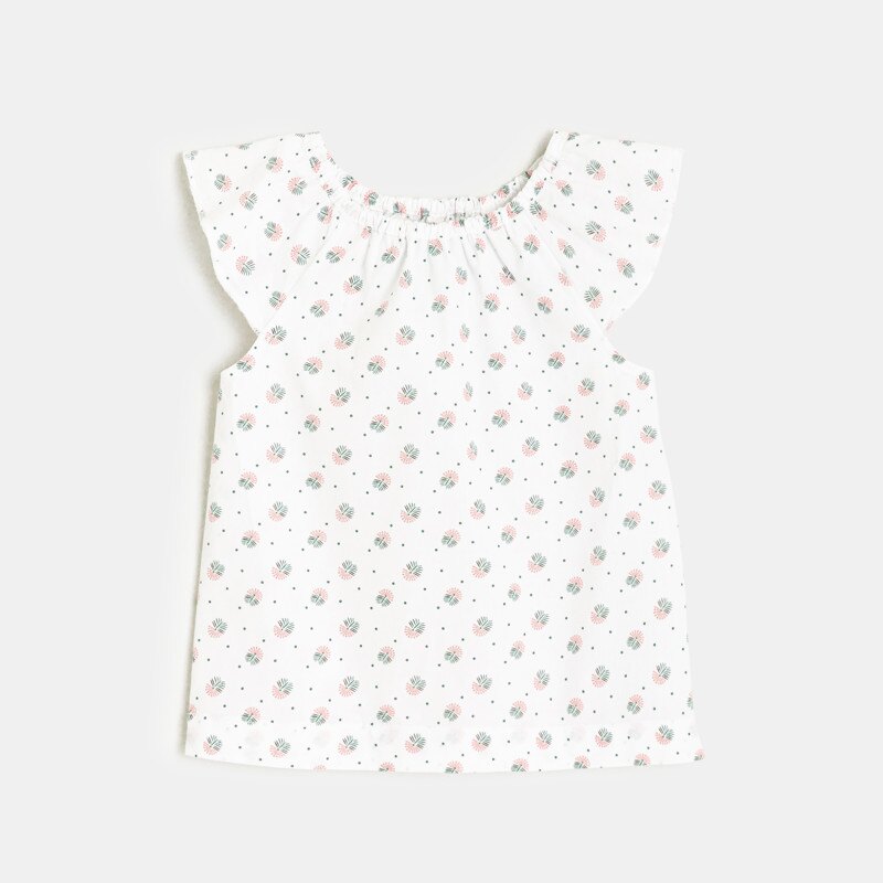 Robe salopette et blouse à motifs verte bébé fille Vert