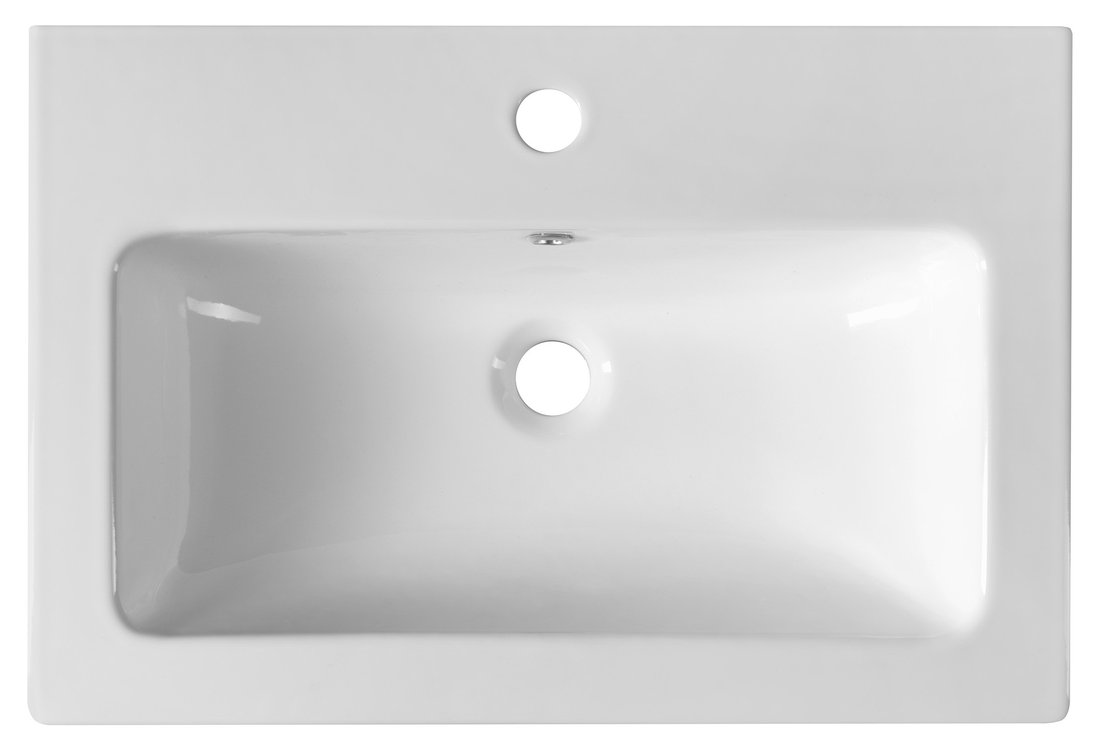 Sapho Practico keramische wastafel met kraangat 60x40cm wit glans