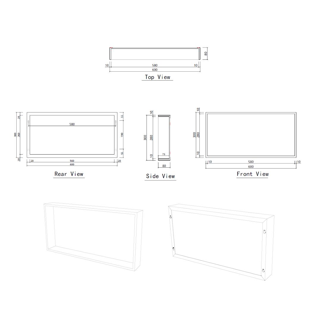 Best Design Bandy white opbouwnis 60x30x8cm mat wit
