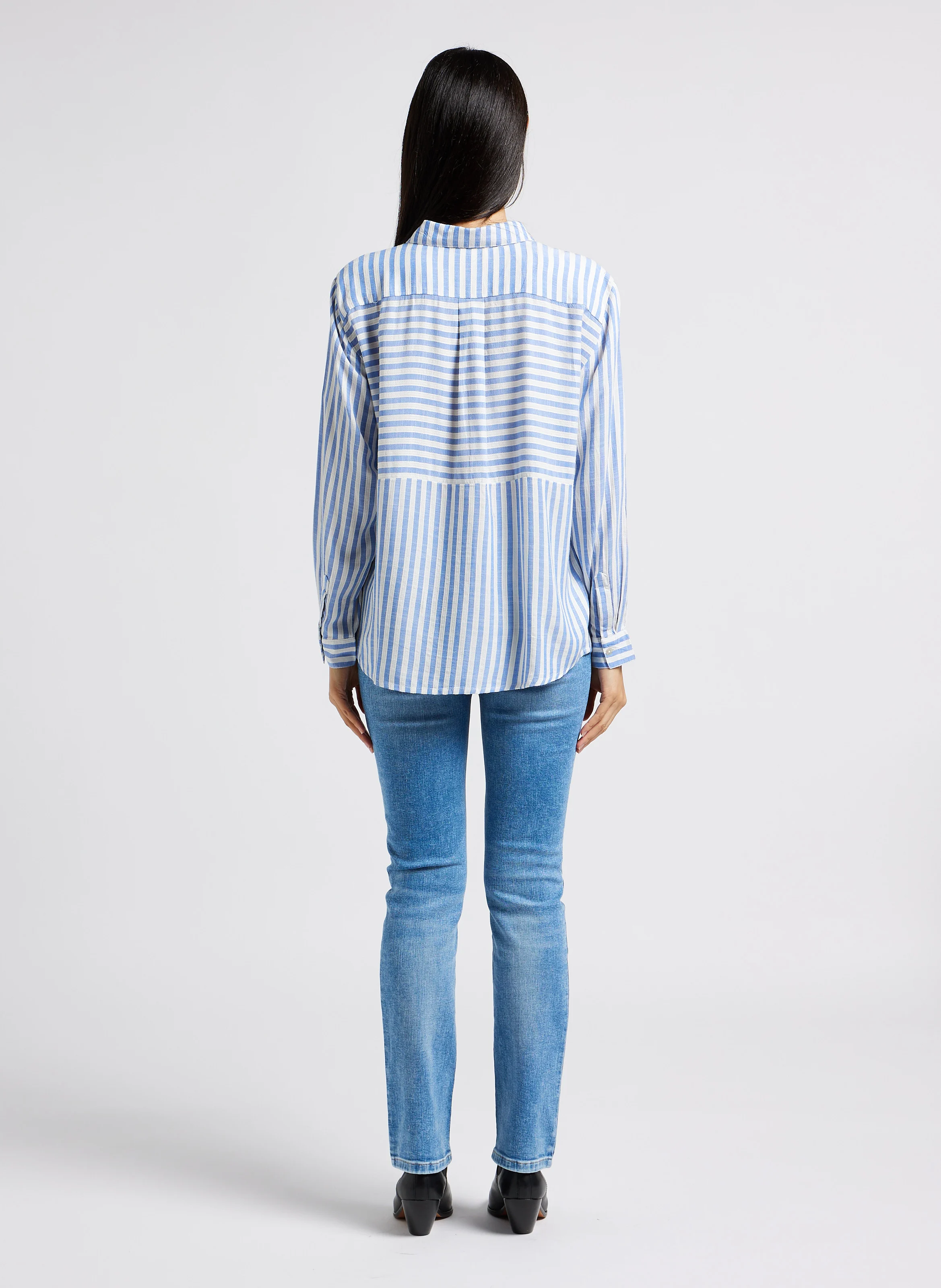 SONIA - Jean slim délavé en coton mélangé | Bleu